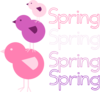 Spring And Birds Multi Colors Clip Art
